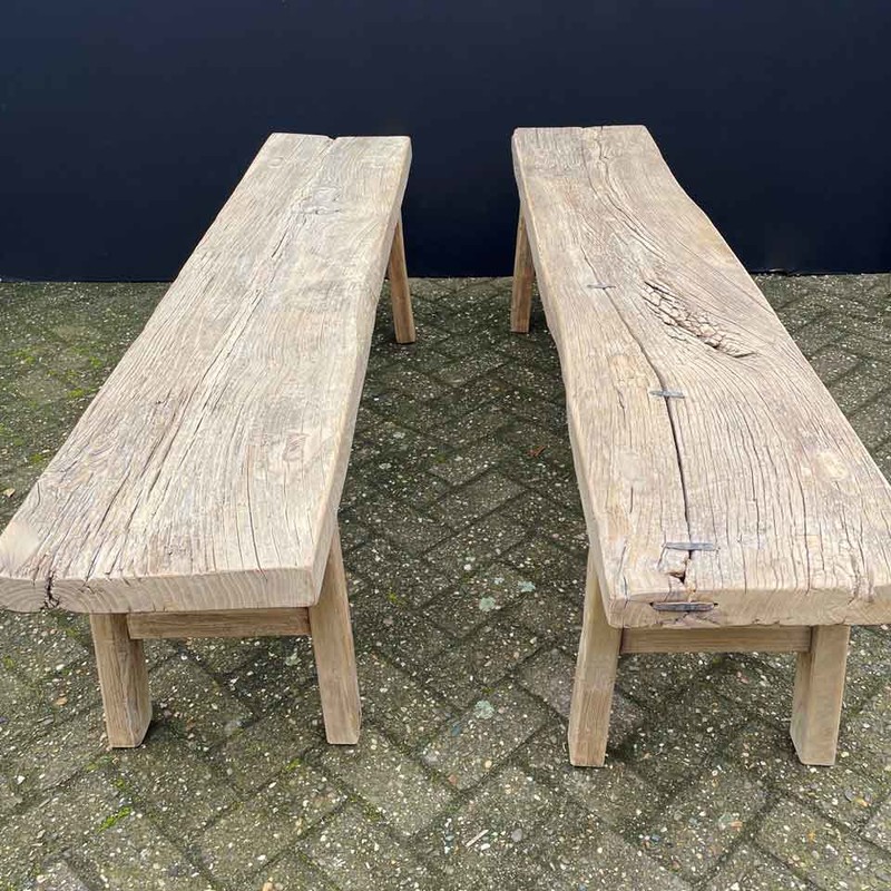 KB 106, bench - houten banken krukjes voor binnen en buiten - Zitmeubels, banken, fauteuils, stoelen sofa's Frederique Interieur